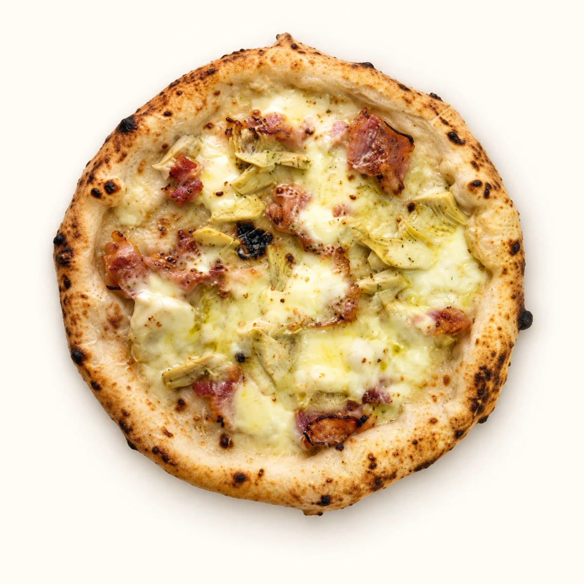 Pizza Carciofi e pancetta